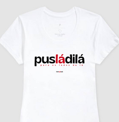 PUSLADILÁ – Camiseta Algodão Peruano (Cores Escuras – Masculina e Feminina) - Tem Qui Usá