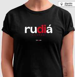 RUDIÁ – Camiseta Algodão Peruano (Cores Escuras – Masculina e Feminina) - Tem Qui Usá