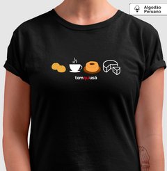 Camiseta Delícias Mineiras Algodão Peruano Preto e Marinho - loja online