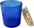 Pote 220ml Tampa Madeira com Vedação AZUL (Unidade) - comprar online