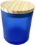 Pote 220ml Tampa Madeira com Vedação AZUL (Unidade)