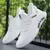 Tênis de caminhada antiderrapante respirável masculino, sapatos casuais branco