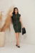 Vestido Curto Sarja com gola careca