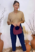 Blusa Lisa e manga com martingale