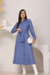 Vestido Suzana Vestido Midi em tecido linho stripe com manga longa - comprar online