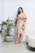 Vestido Midi com mangas amplas e faixa na cintura