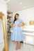 Vestido Midi com botões frontais e mangas princesa - comprar online