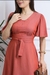 Vestido Midi com mangas amplas e faixa na cintura - loja online
