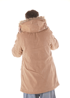 Parka impermeable con capucha desmontable de hombre mostaza - tienda online