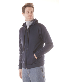 Campera algodón con peluche en el interior de hombre azul marino - Full Sweaters
