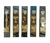 Set of 5 Mezuzah Cases with Decorative Judaica Motifs, Black & Gold - 4" Length - buy online