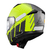 Capacete Texx Escamoteável Kratos Cyber Cinza Verde Fosco Modular - VD Motos