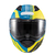 Capacete Texx Escamoteável Kratos Cyber Azul Verde Fosco Modular