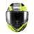 Capacete Texx Escamoteável Kratos Cyber Cinza Verde Fosco Modular