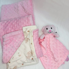 Kit Presente Cerejeira Dots – Cobertor e Naninha com Toque Aveludado - comprar online