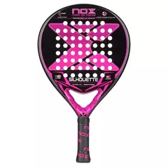 Preto com detalhes em rosa e cinza.