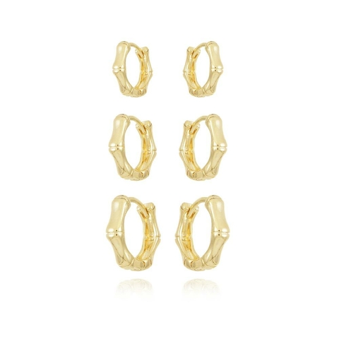 TRIO ARGOLINHAS ONDULADAS LISAS