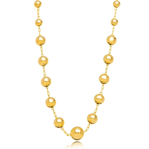 COLAR BOLINHAS DOURADAS 40 CM