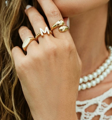 Anel 2 Gotas Liso Basic