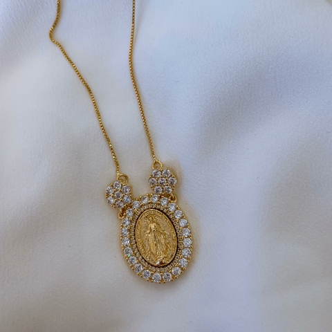 Colar Nossa Senhora Borda Cravejada