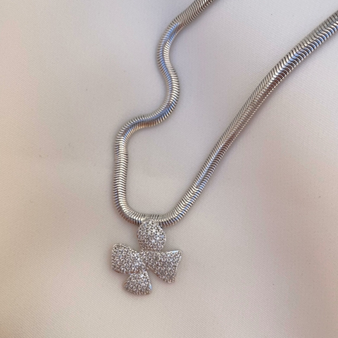 COLAR MALHA COM LAÇO CRAVEJADO FIXO - comprar online