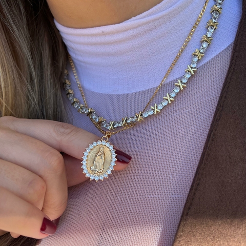 Colar N Sra Guadalupe Borda Zirconia - comprar online