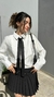 Camisa con pliegue y lazo para atar (0196) - comprar online