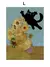 Tela Divertida de Gato Preto | Estilo Matisse, Monet e Van Gogh - loja online