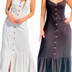 Vestido Longo Feminino de Viscose com Bojo e Alcinha Ajustável - Bellagui