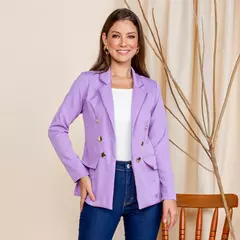 Imagem do Blazer Feminino Maxi Longo de Alfaiataria Social com Botões