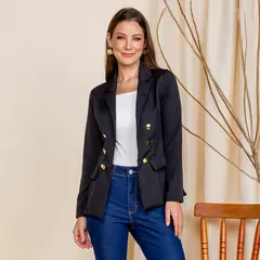 Blazer Feminino Maxi Longo de Alfaiataria Social com Botões - Bellagui