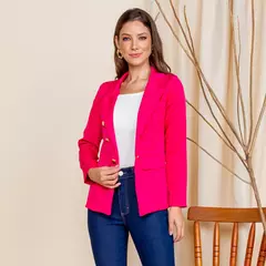 Blazer Feminino Maxi Longo de Alfaiataria Social com Botões