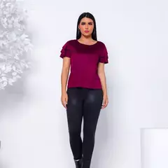 Imagem do Blusa Blusinha Babado Feminina Suede Manga Curta Camiseta Aveludada Super Fashio