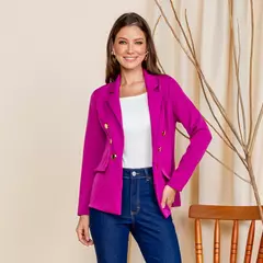 Blazer Feminino Maxi Longo de Alfaiataria Social com Botões na internet