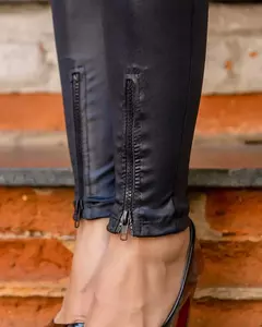 Calça Legging Cirrê Disco com Zíper e Cintura Alta - loja online