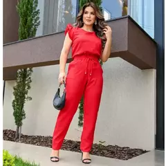 Trafza Conjunto Alfaiataria Feminino Casual Blusa Calça em Linho Ternos 2 peça