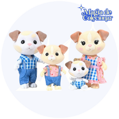 Conjunto Honey Bee Acres The Barksters Dog Family - 4 Miniature Flocked Dolls!