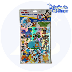 Cartela de Adesivos Importada - Create a Sticker 3D - Mickey Mouse!