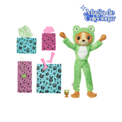 Boneca Mattel Barbie Cutie Reveal - Cachorrinho vestido de sapo verde! - Magia de Colecionar