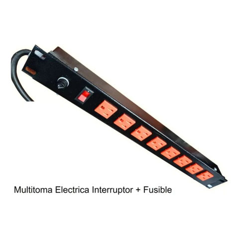 Multitoma para Rack 8 Salidas con Fusible e Interruptor