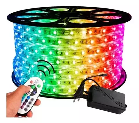 Cinta LED RGB 50 Metros Multicolor con Control – 16 Colores y 4 Modos de Cambio