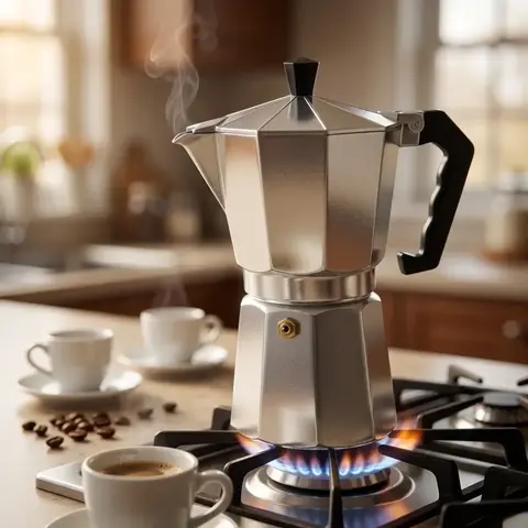Cafetera Moka de Aluminio para 9 Tazas Cafetera Express Tipo Italiana (S)