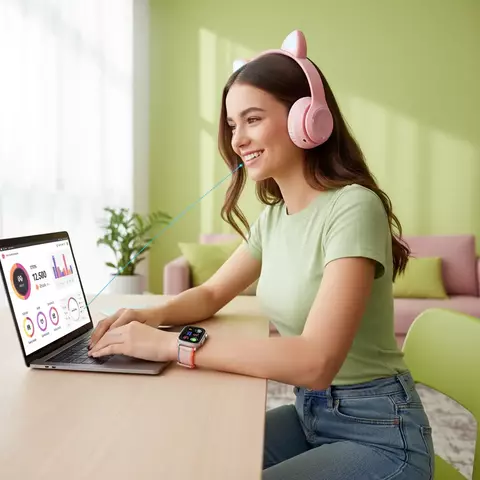 Smartwatch TK702 con Auricular Gatito y 4 Correas Intercambiables (S) - comprar online