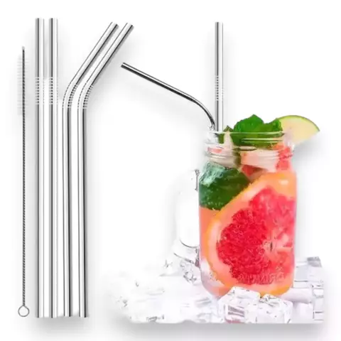 Set de 4 Sorbetes de Acero Inoxidable con Limpiador (S) - comprar online