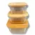 Set de 3 Tuppers de Vidrio con Tapa de Bambú Hermética