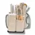 Set 19 Utensilios Cocina Mango de Madera Punta Silicona