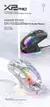 Ataque Shark-X2Pro Mouse Bluetooth Sem Fio, Suporte de Carregamento Magnético