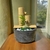Fonte De Água Feng Shui De Bambu Zen 2 Quedas Decorativa Cinza