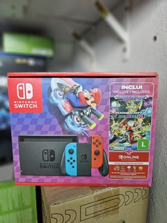 Nintendo Switch v2+ 3 Meses de Assinatura Online + mário kart 8 digital + lacrado NF+ garantia 1 ano na internet