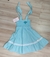 Vestido Infantil de Alça Azul Claro Casual Festas Luxo Daminhas (1341AZ) - Princesa Modas